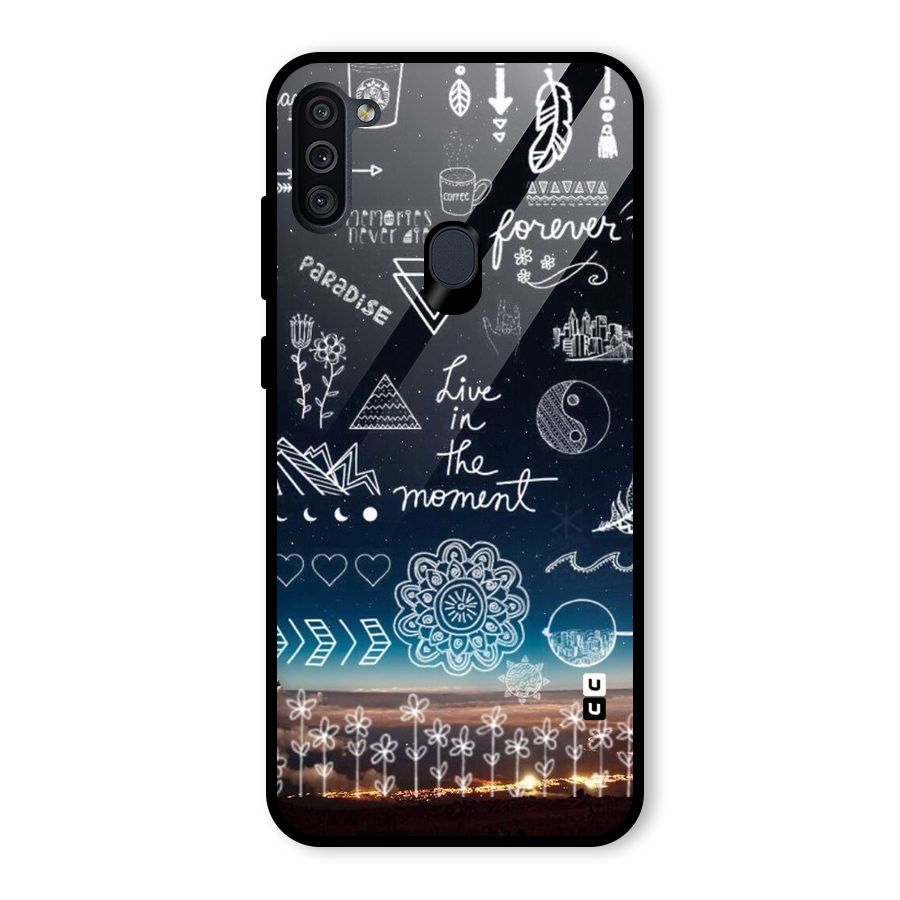 Live In The Moment Glass Back Case for Galaxy M11
