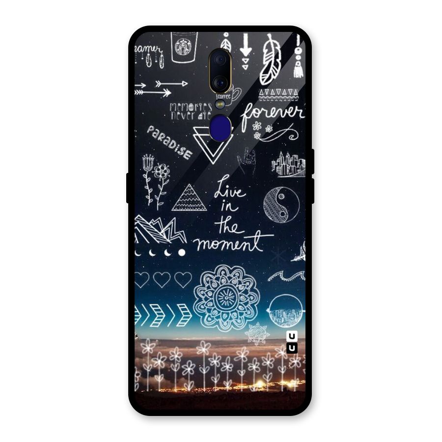Live In The Moment Glass Back Case for Oppo F11