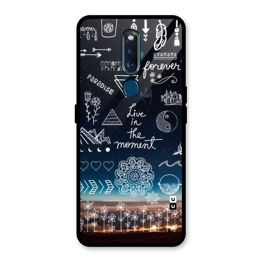 Live In The Moment Glass Back Case for Oppo F11 Pro