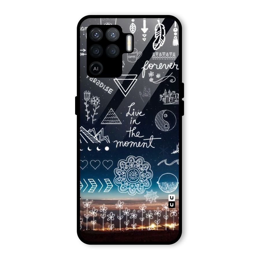 Live In The Moment Glass Back Case for Oppo F19 Pro