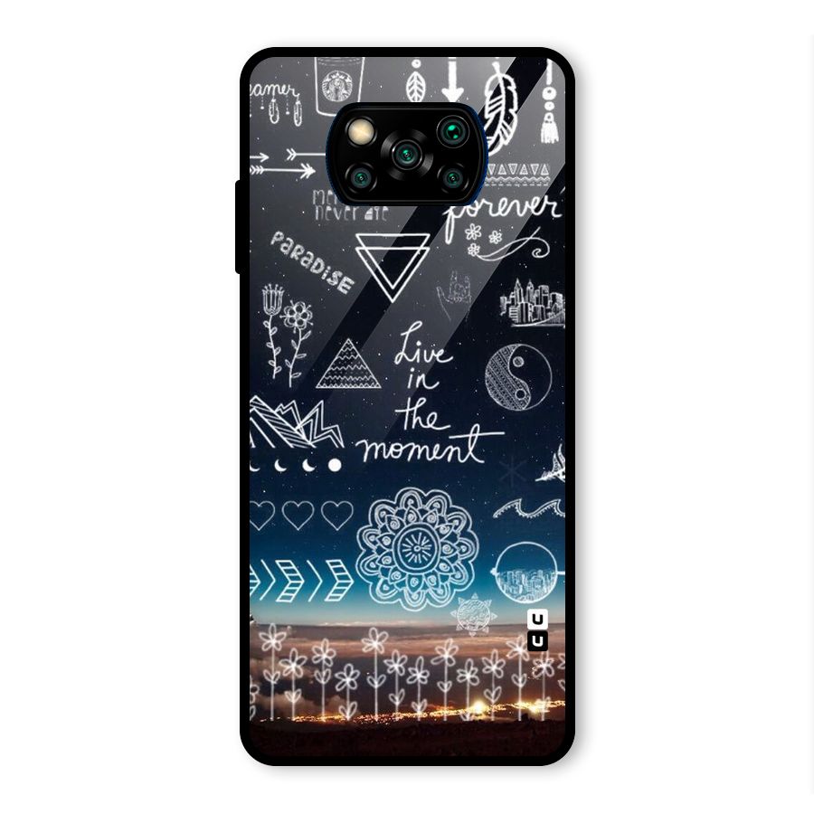 Live In The Moment Glass Back Case for Poco X3 Pro