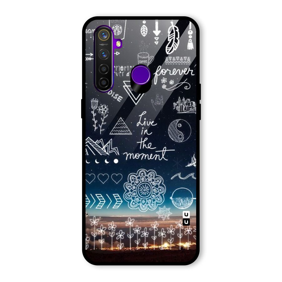 Live In The Moment Glass Back Case for Realme 5 Pro