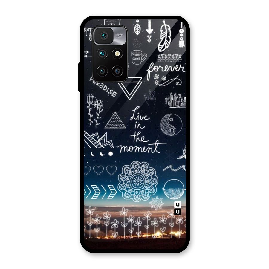 Live In The Moment Glass Back Case for Redmi 10 Prime