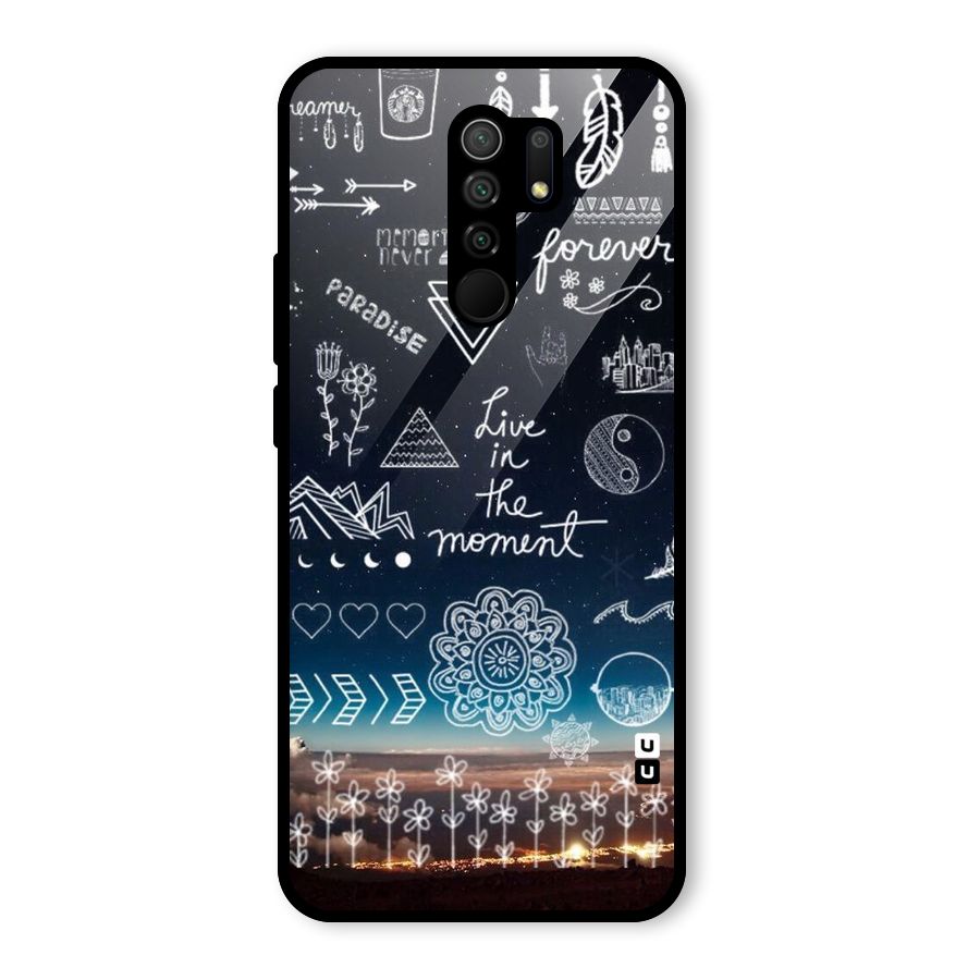 Live In The Moment Glass Back Case for Redmi 9 Prime