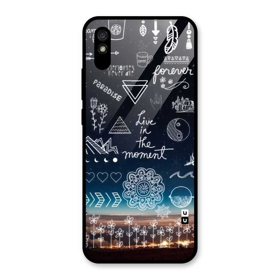 Live In The Moment Glass Back Case for Redmi 9i