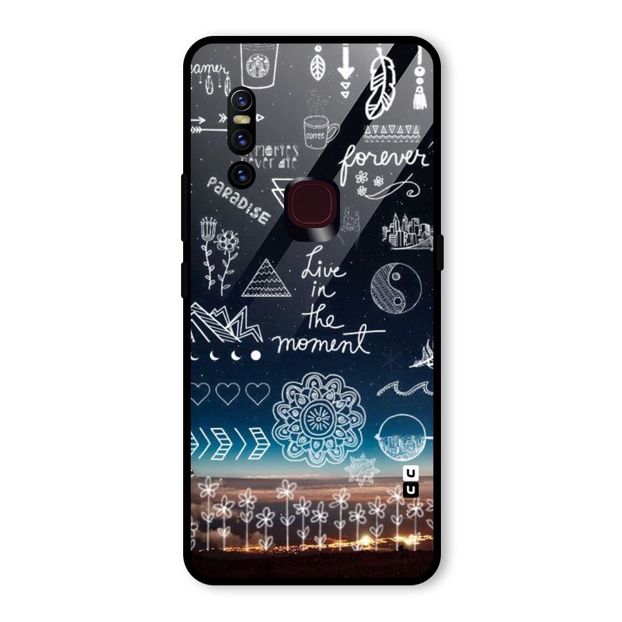 Live In The Moment Glass Back Case for Vivo V15