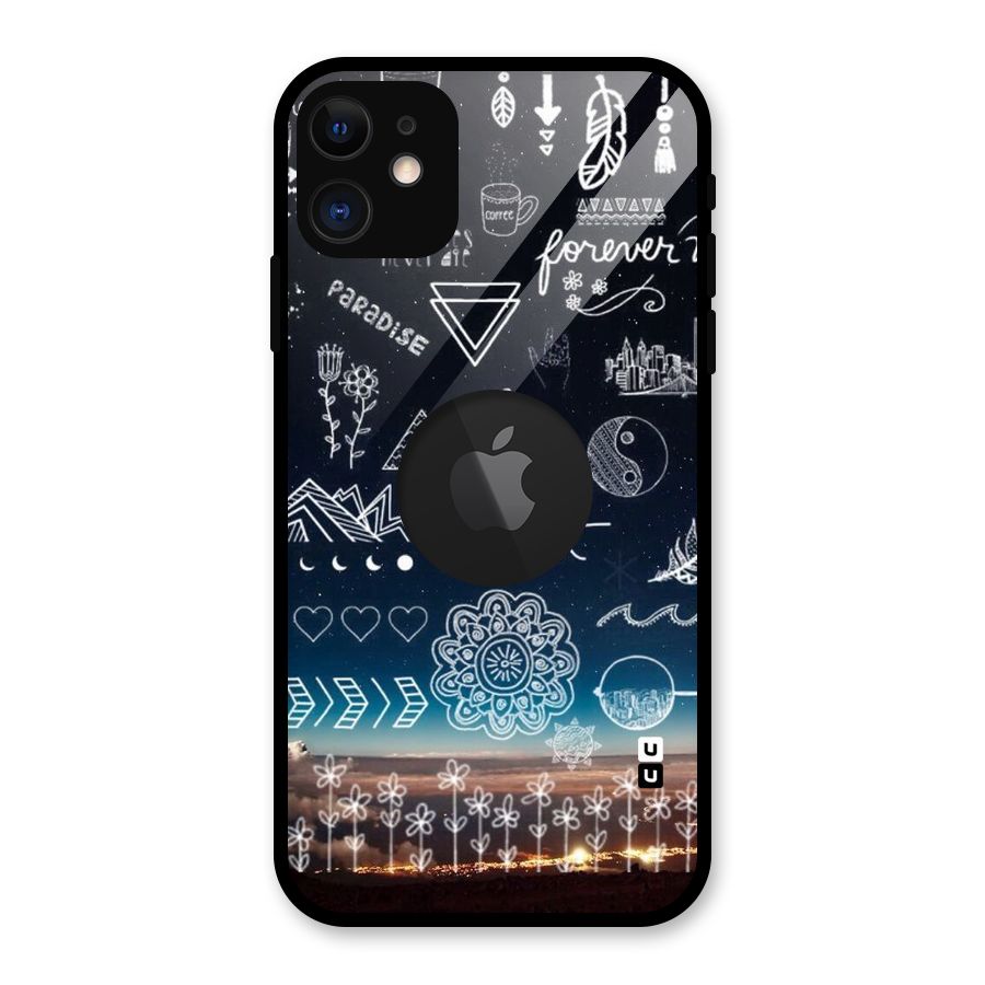 Live In The Moment Glass Back Case for iPhone 11 Logo Cut