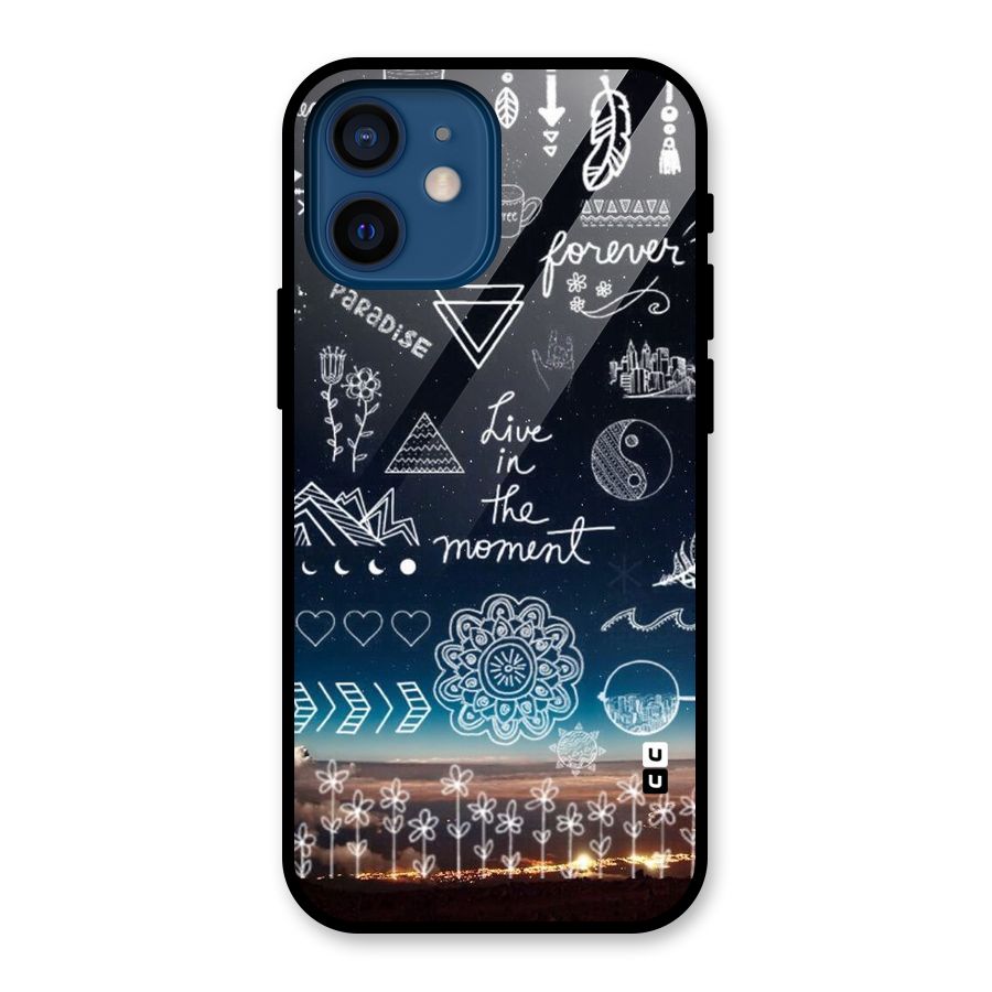 Live In The Moment Glass Back Case for iPhone 12 Mini