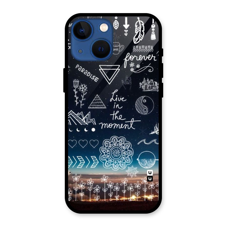 Live In The Moment Glass Back Case for iPhone 13 Mini