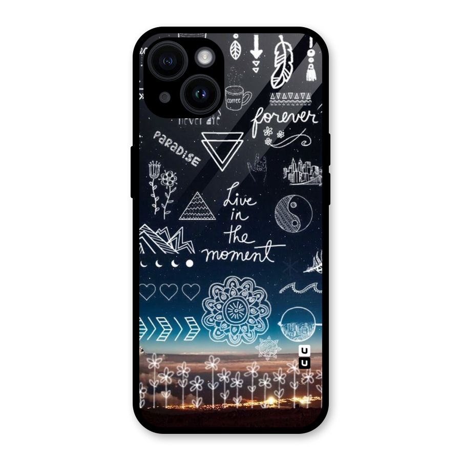 Live In The Moment Glass Back Case for iPhone 14