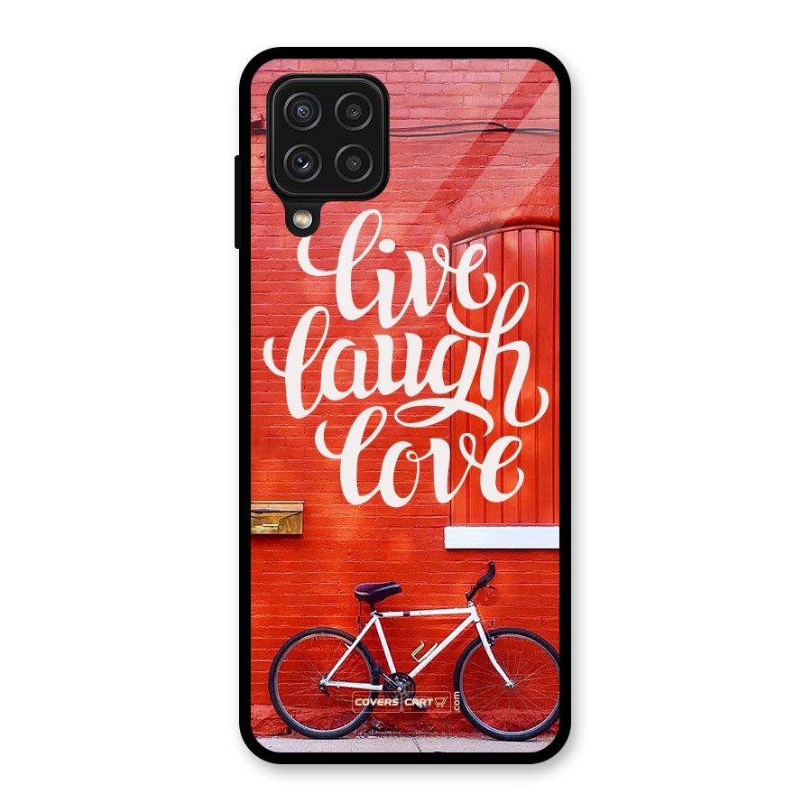 Live Laugh Love Glass Back Case for Galaxy A22 4G