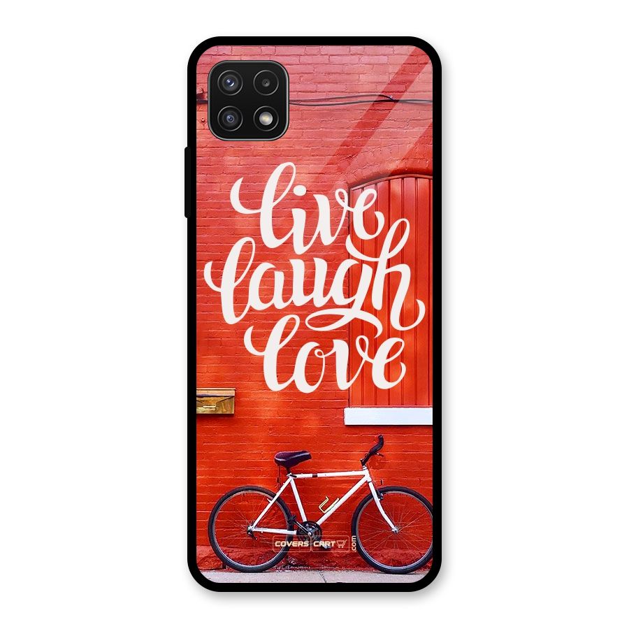 Live Laugh Love Glass Back Case for Galaxy A22 5G