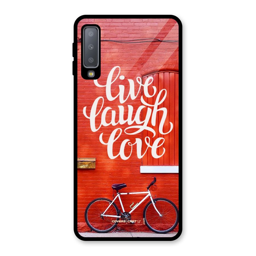 Live Laugh Love Glass Back Case for Galaxy A7 (2018)