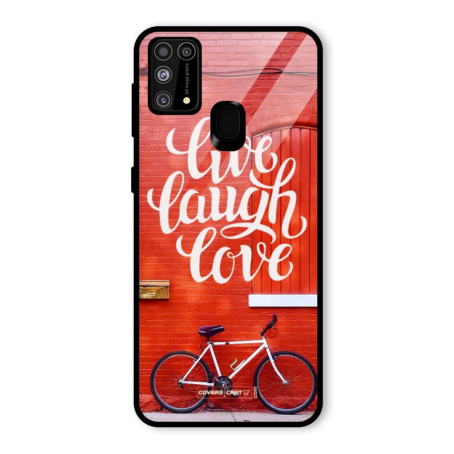 Live Laugh Love Glass Back Case for Galaxy F41
