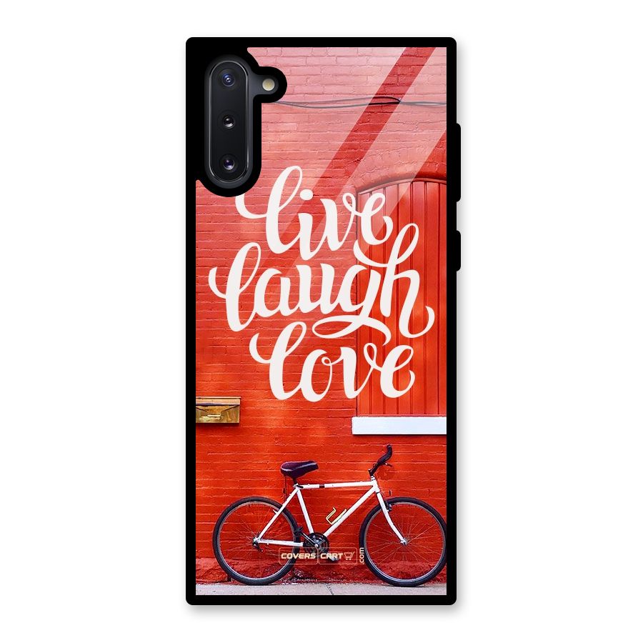 Live Laugh Love Glass Back Case for Galaxy Note 10