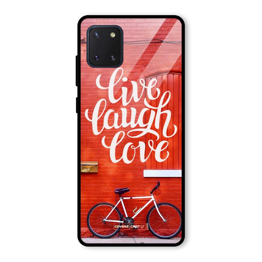 Live Laugh Love Glass Back Case for Galaxy Note 10 Lite