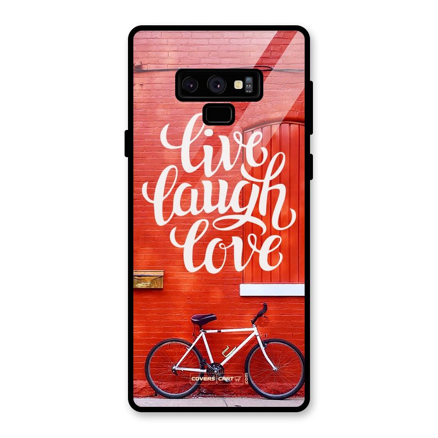 Live Laugh Love Glass Back Case for Galaxy Note 9