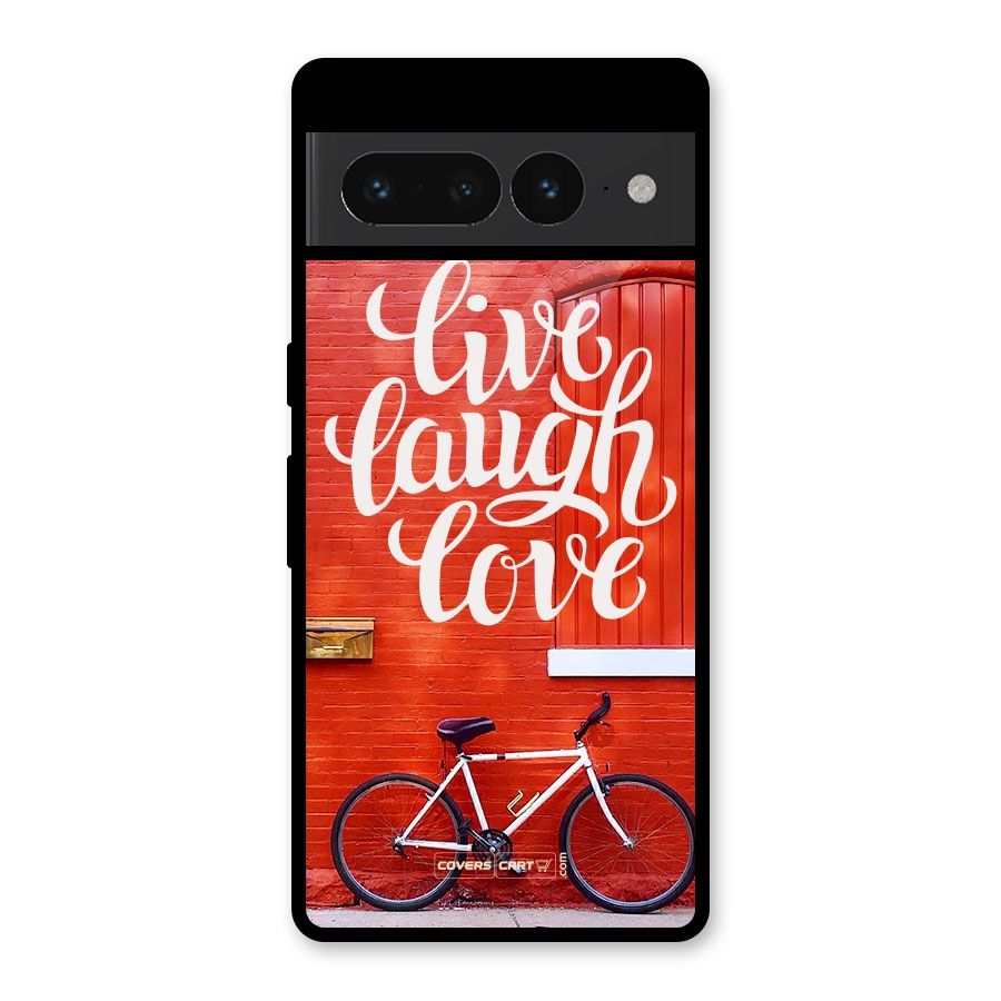 Live Laugh Love Glass Back Case for Google Pixel 7 Pro