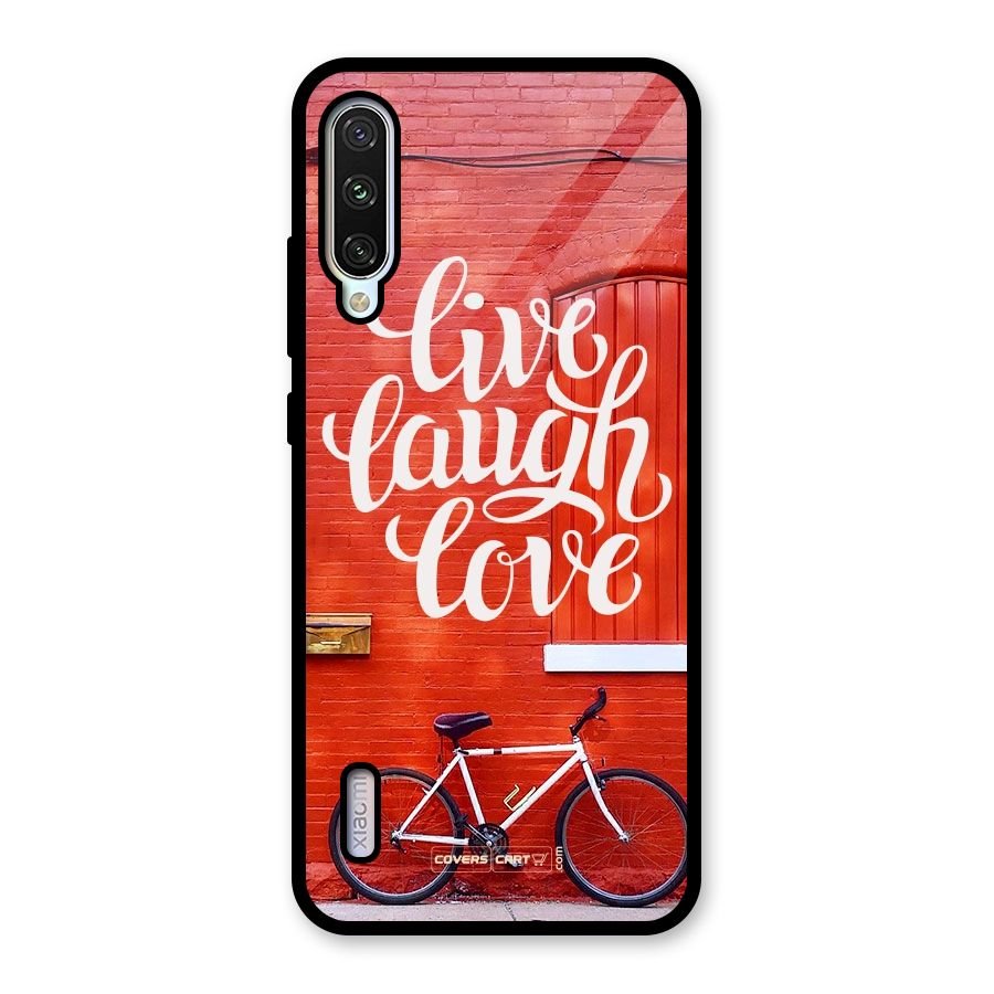 Live Laugh Love Glass Back Case for Mi A3