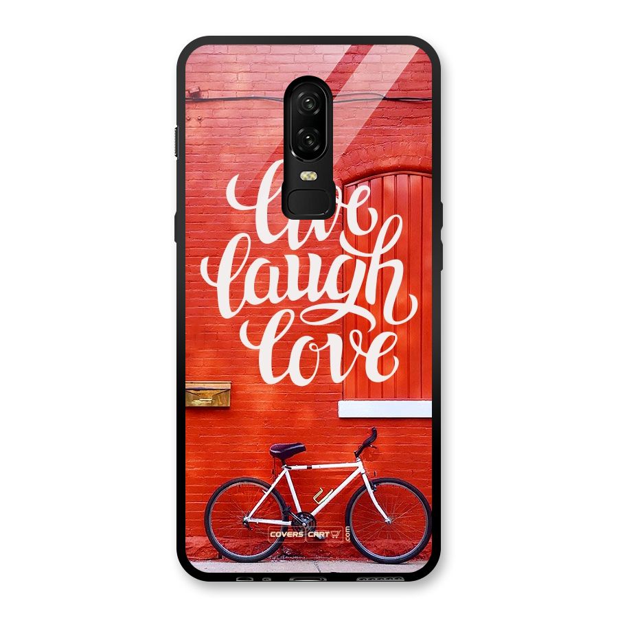 Live Laugh Love Glass Back Case for OnePlus 6