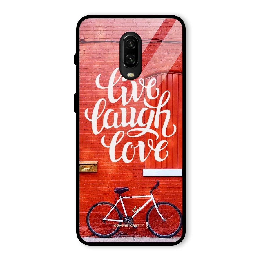 Live Laugh Love Glass Back Case for OnePlus 6T