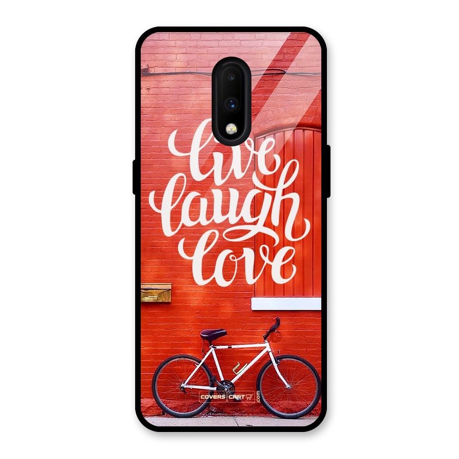 Live Laugh Love Glass Back Case for OnePlus 7