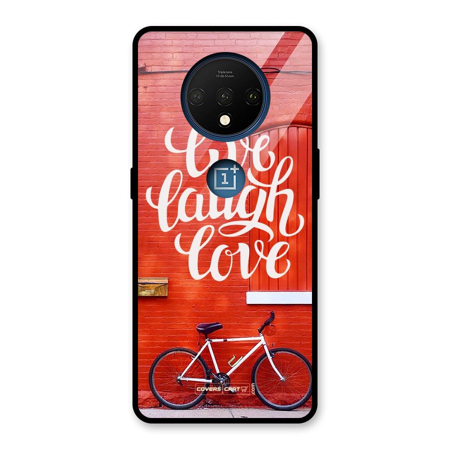 Live Laugh Love Glass Back Case for OnePlus 7T