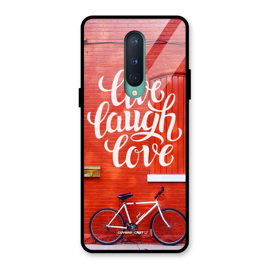 Live Laugh Love Glass Back Case for OnePlus 8