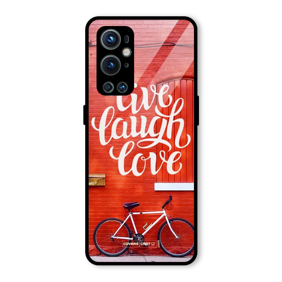Live Laugh Love Glass Back Case for OnePlus 9 Pro