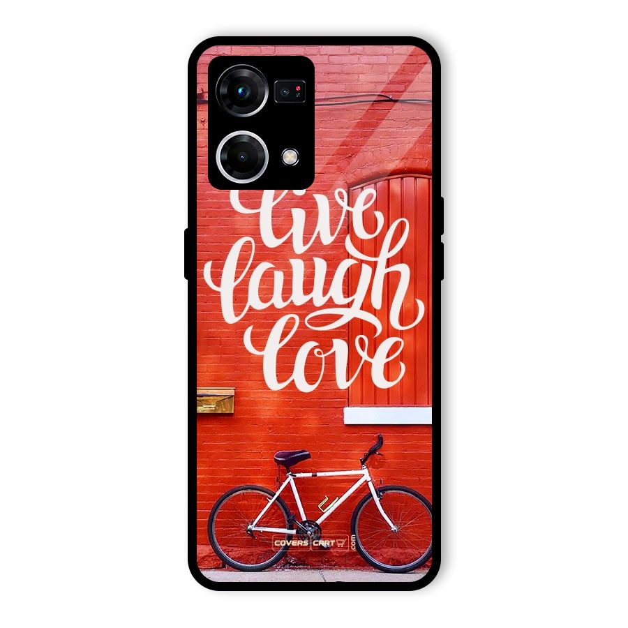 Live Laugh Love Glass Back Case for Oppo F21 Pro 4G