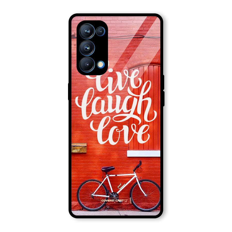 Live Laugh Love Glass Back Case for Oppo Reno5 Pro 5G