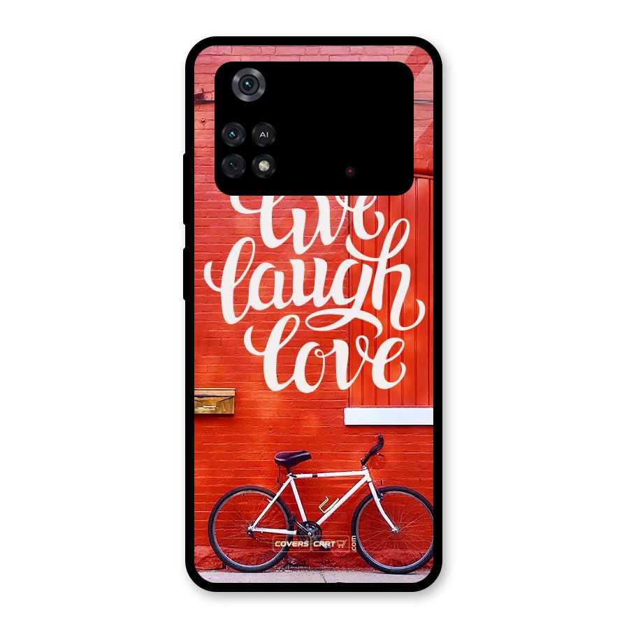 Live Laugh Love Glass Back Case for Poco M4 Pro 4G