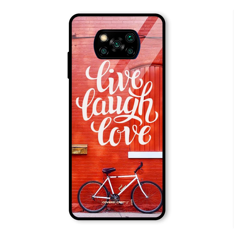 Live Laugh Love Glass Back Case for Poco X3 Pro