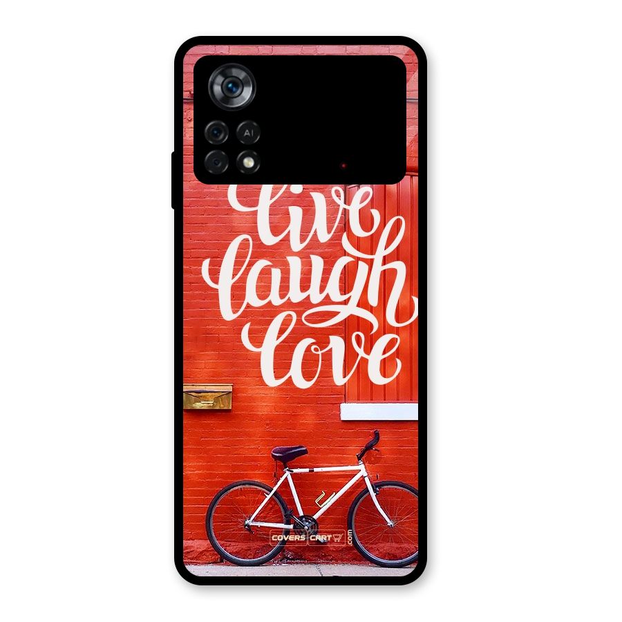 Live Laugh Love Glass Back Case for Poco X4 Pro 5G