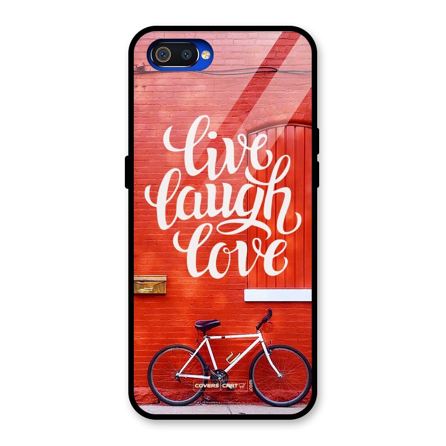 Live Laugh Love Glass Back Case for Realme C2