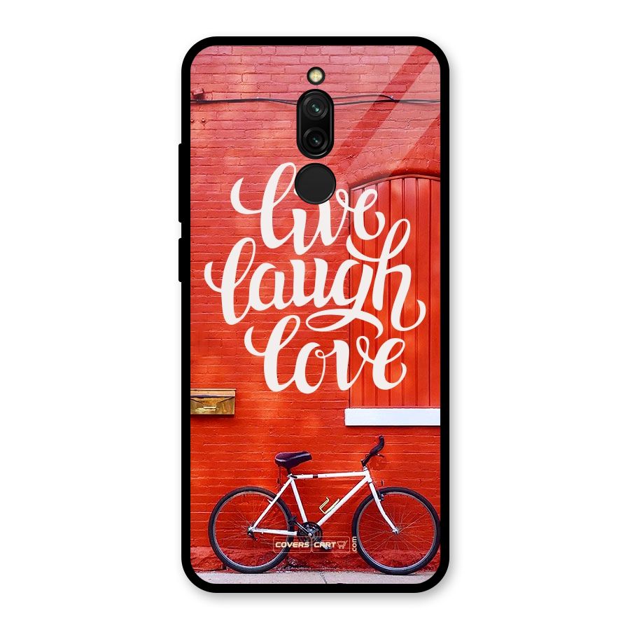 Live Laugh Love Glass Back Case for Redmi 8