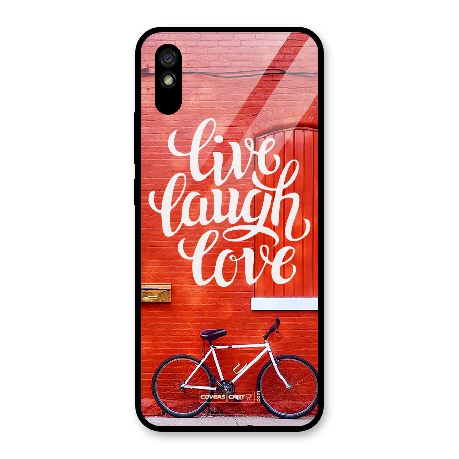 Live Laugh Love Glass Back Case for Redmi 9A