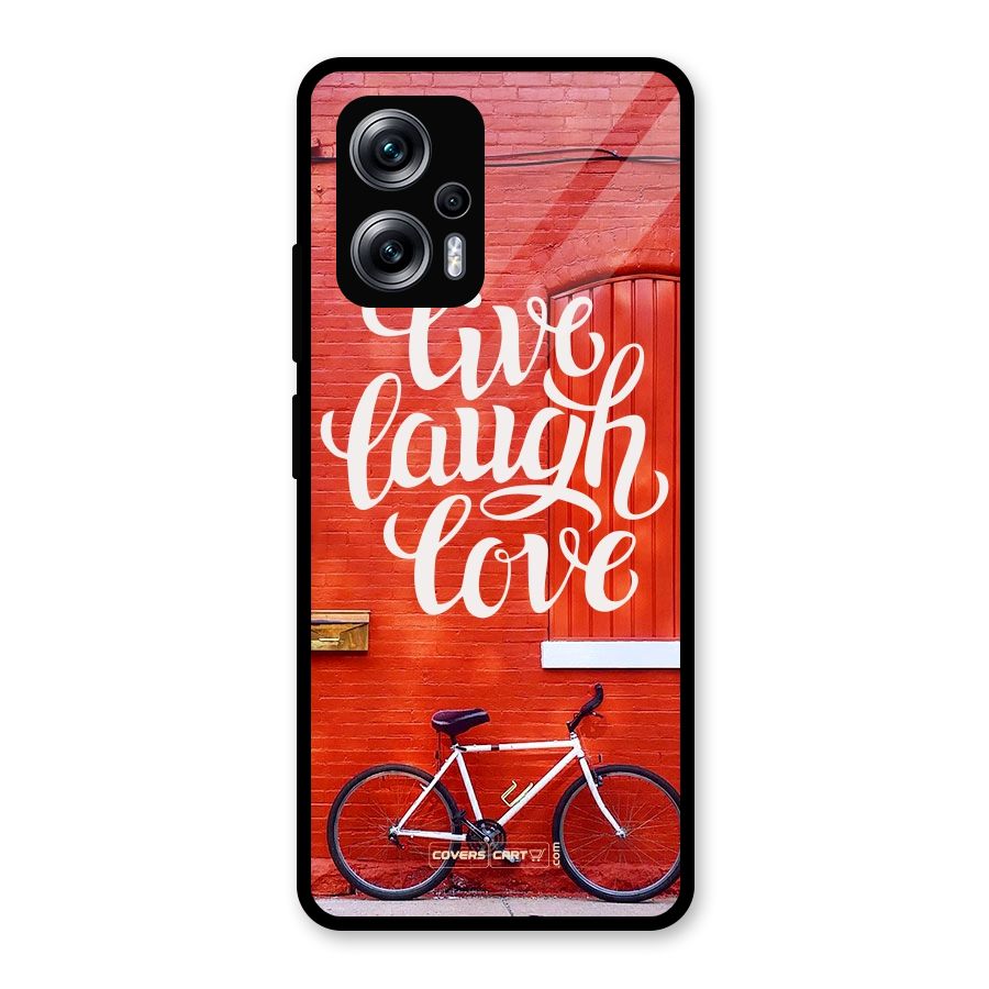 Live Laugh Love Glass Back Case for Redmi K50i