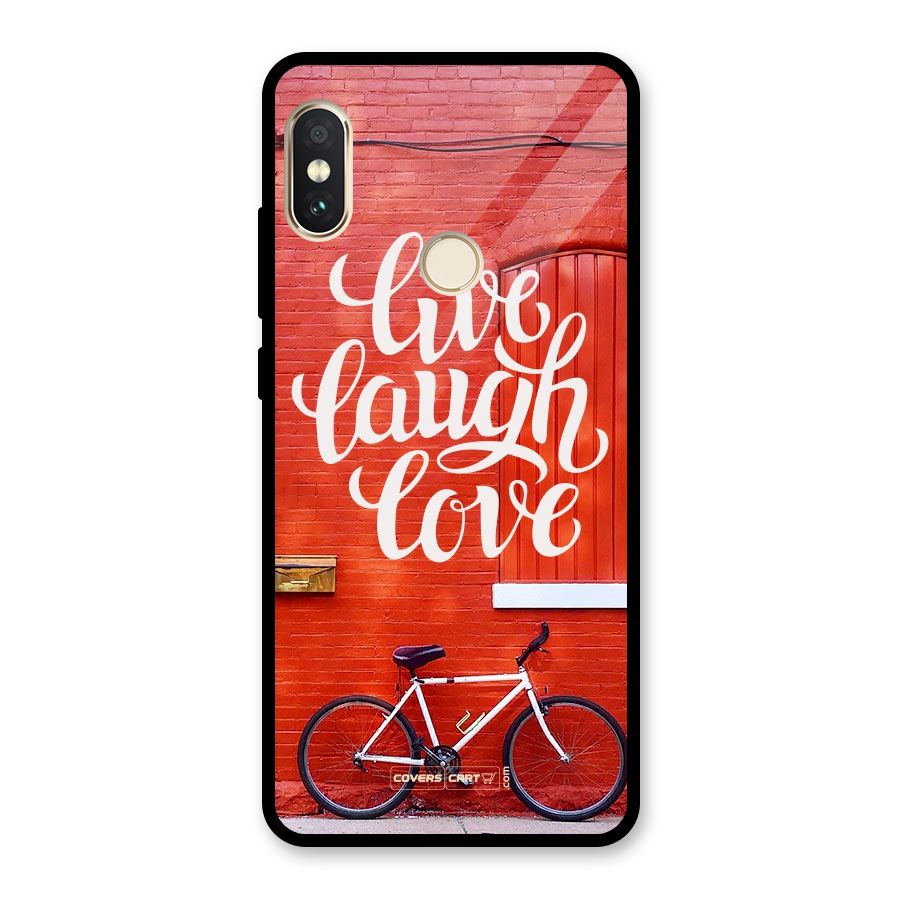 Live Laugh Love Glass Back Case for Redmi Note 5 Pro