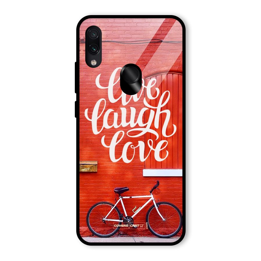 Live Laugh Love Glass Back Case for Redmi Note 7S