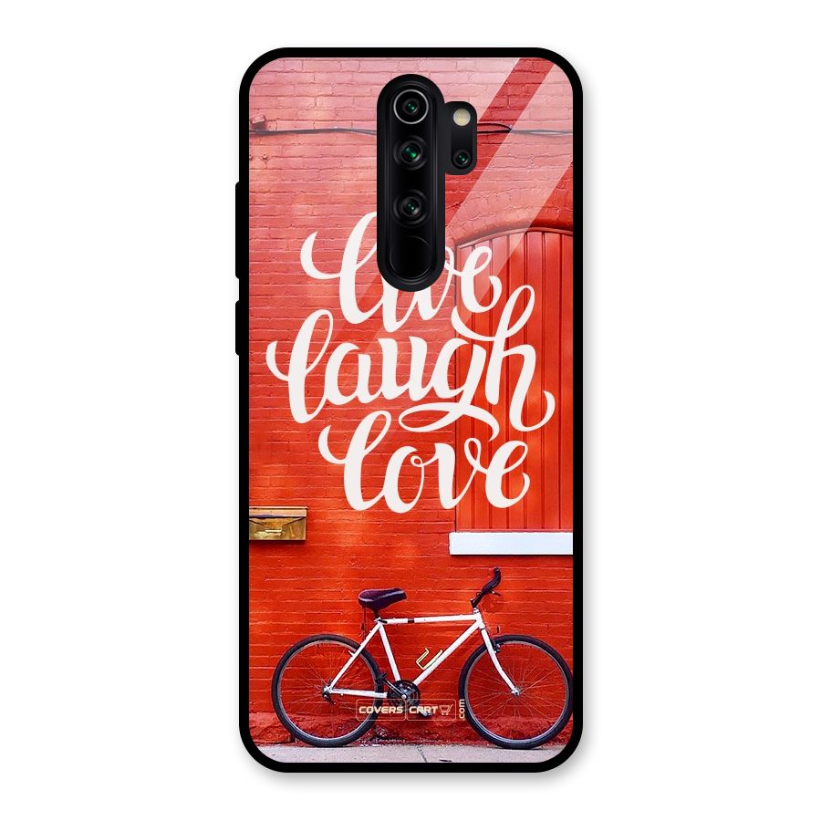 Live Laugh Love Glass Back Case for Redmi Note 8 Pro