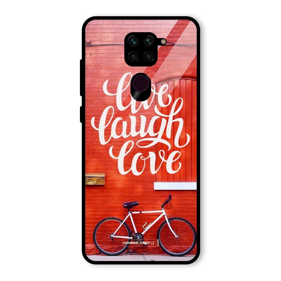 Live Laugh Love Glass Back Case for Redmi Note 9