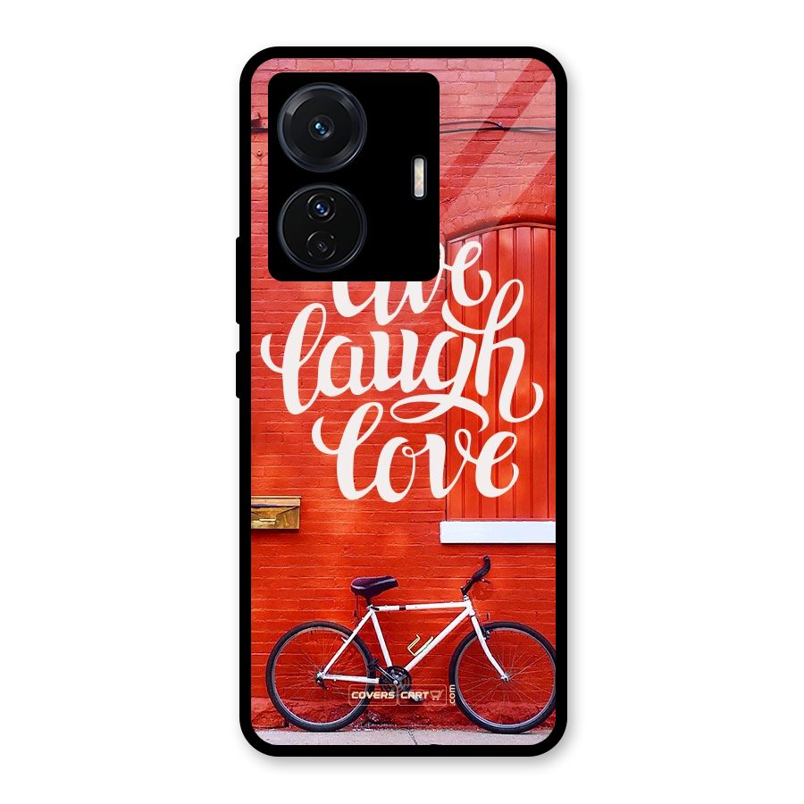 Live Laugh Love Glass Back Case for Vivo T1 Pro