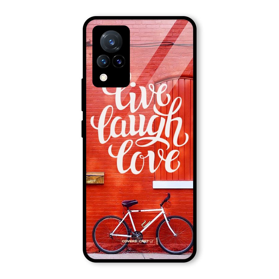 Live Laugh Love Glass Back Case for Vivo V21 5G