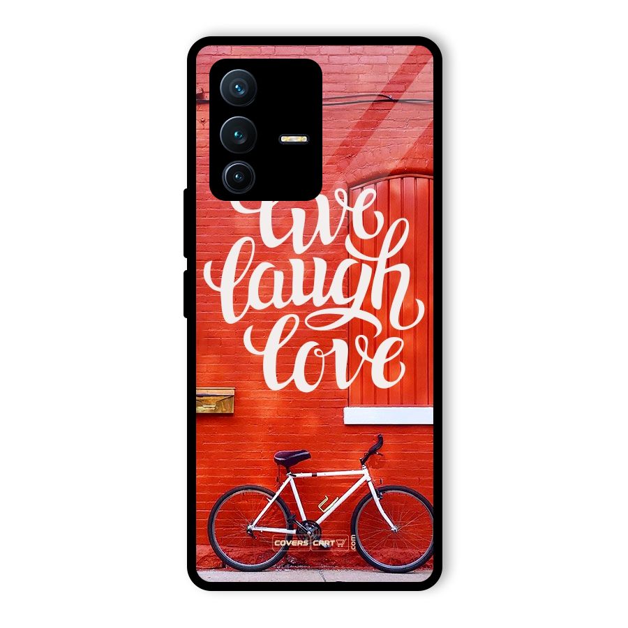 Live Laugh Love Glass Back Case for Vivo V23 Pro