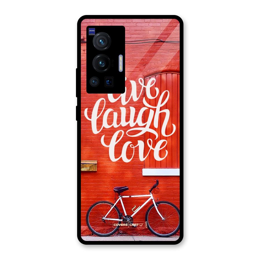 Live Laugh Love Glass Back Case for Vivo X70 Pro