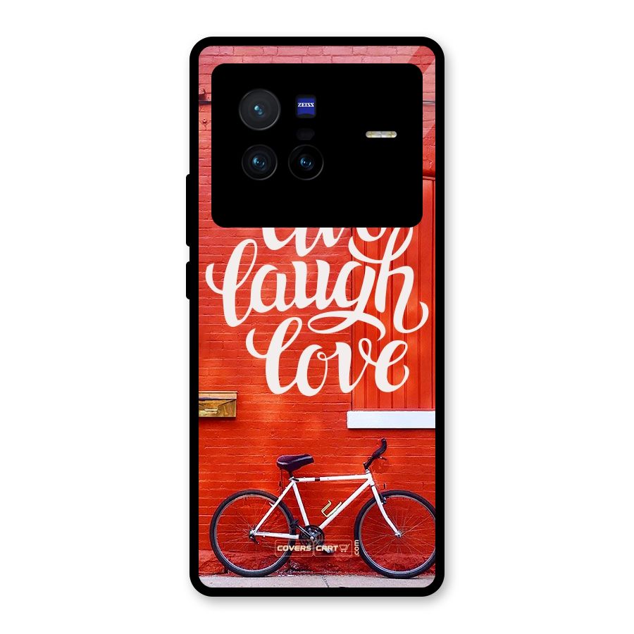 Live Laugh Love Glass Back Case for Vivo X80