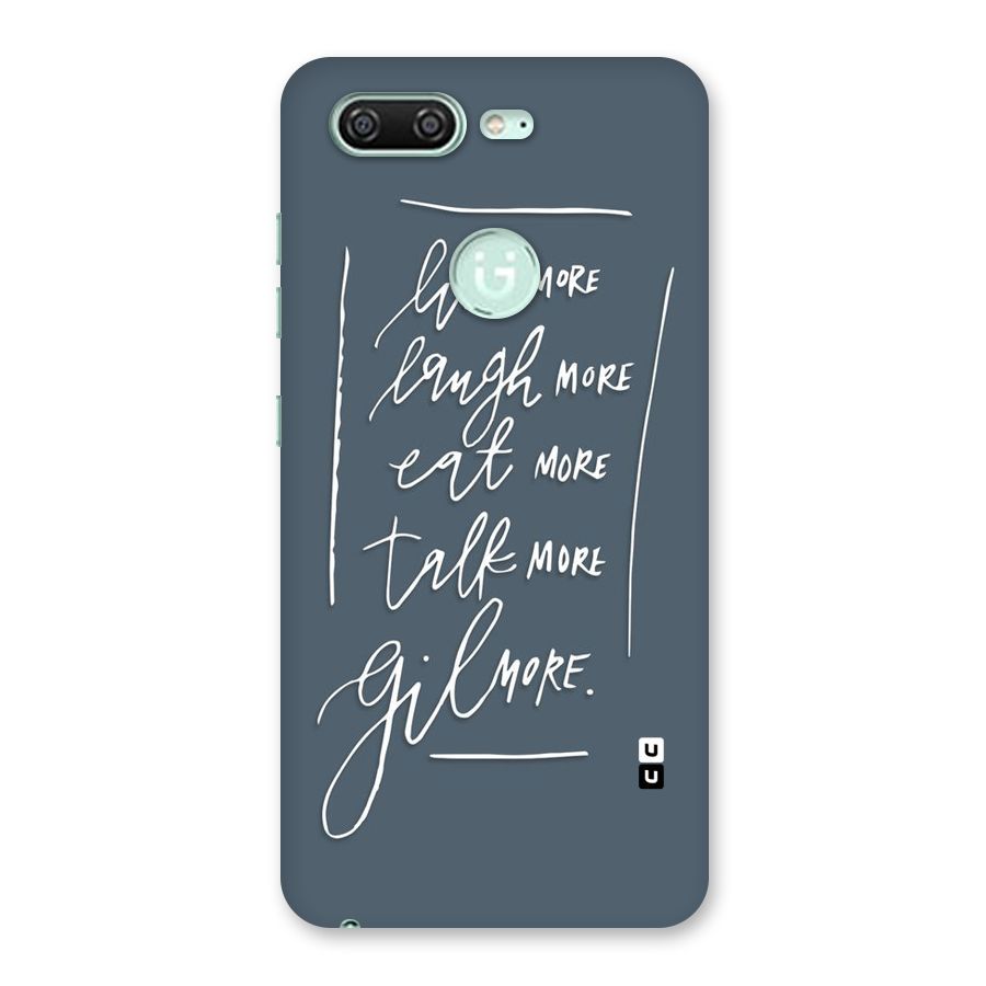 Live Laugh More Back Case for Gionee S10