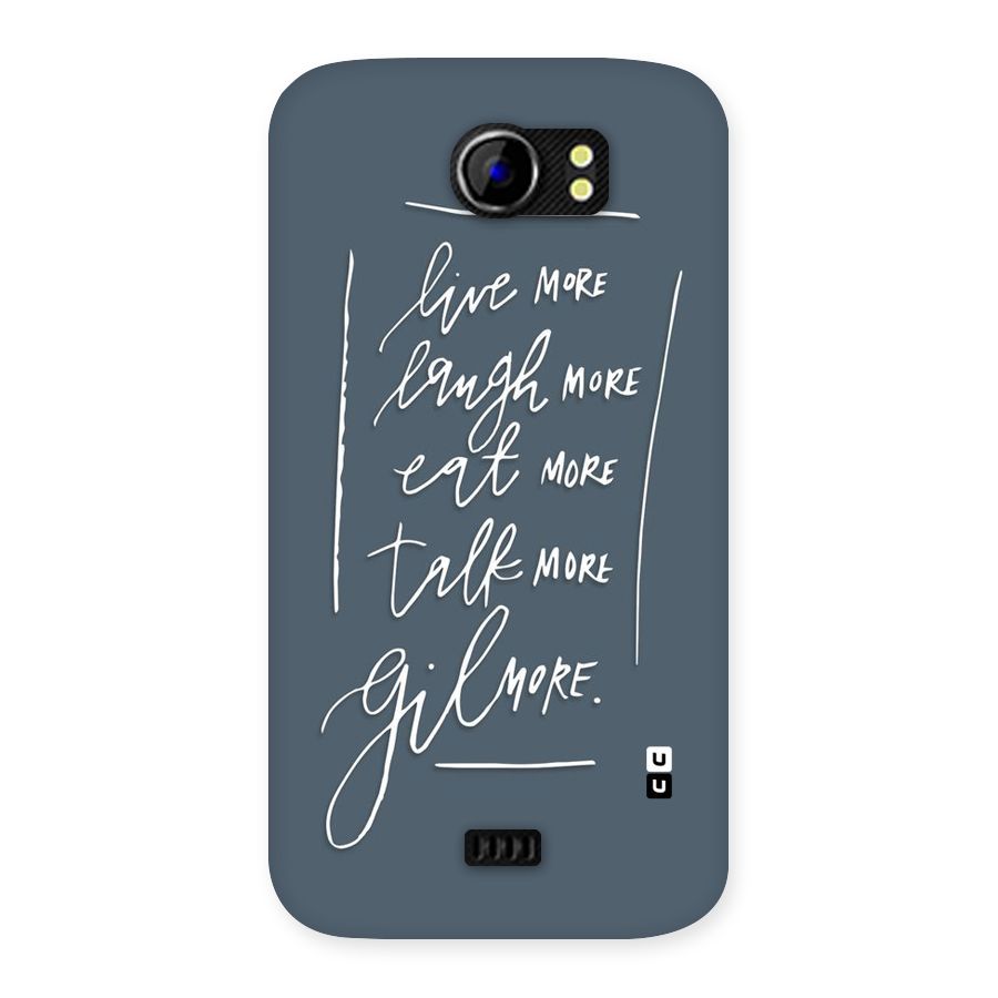 Live Laugh More Back Case for Micromax Canvas 2 A110