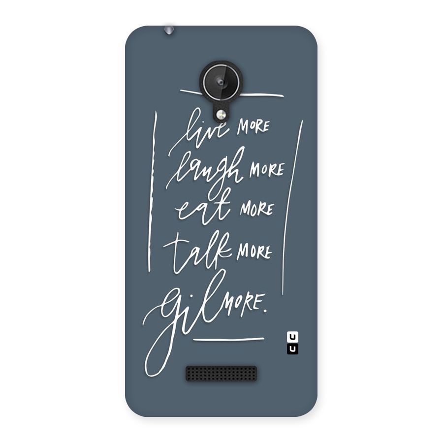 Live Laugh More Back Case for Micromax Canvas Spark Q380